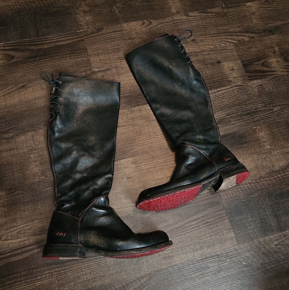 Bed Stu Rustic Black Leather Boots